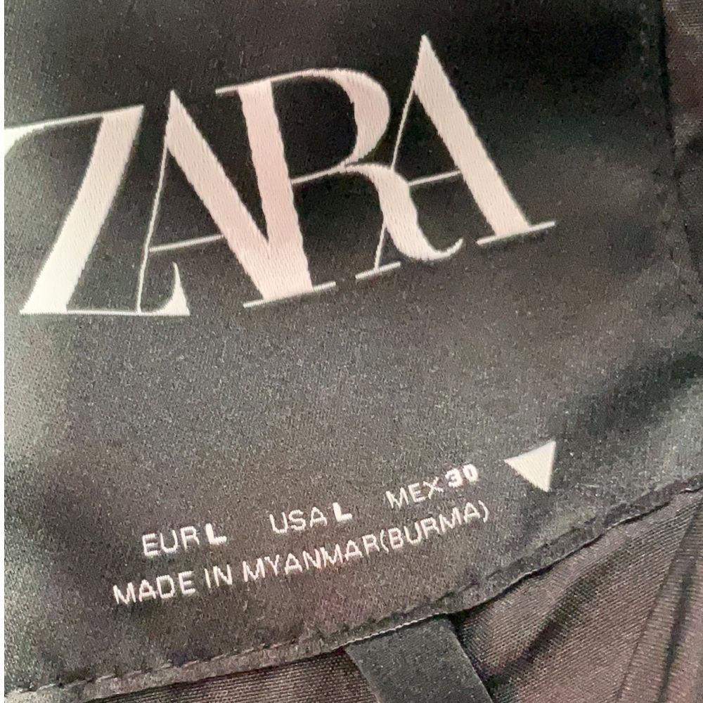 Zara Black Faux Leather Moto Jacket Biker Zip Jacket Women’s Large NWT - Picture 6 of 7